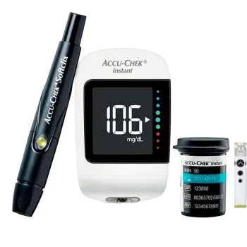 Glucómetro Accu-Chek Instant + 25 Tiras Reactivas + 25 Lancetas - .