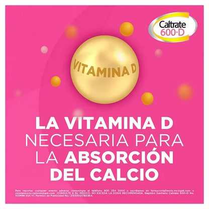Suplemento de Calcio / Colecalciferol 600+D 90 Tabletas+