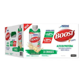 Suplemento Alimenticio Boost Alto en Proteína Sabor Vainilla 16 Pzas de 237 Ml - .