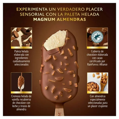 Paleta Magnum Mini Almendra 12 piezas de 55 ml c/u