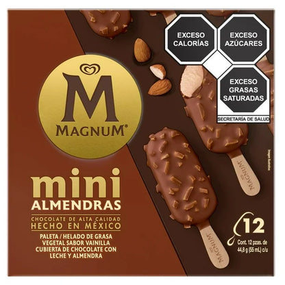 Paleta Magnum Mini Almendra 12 piezas de 55 ml c/u