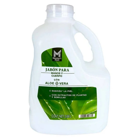 Jabón para Manos y Cuerpo Member's Mark con Aloé Vera 5.68 l