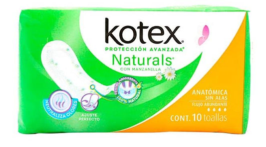 Media Caja toalla femenina Kotex manzanilla anatómica S/A 5C/10P