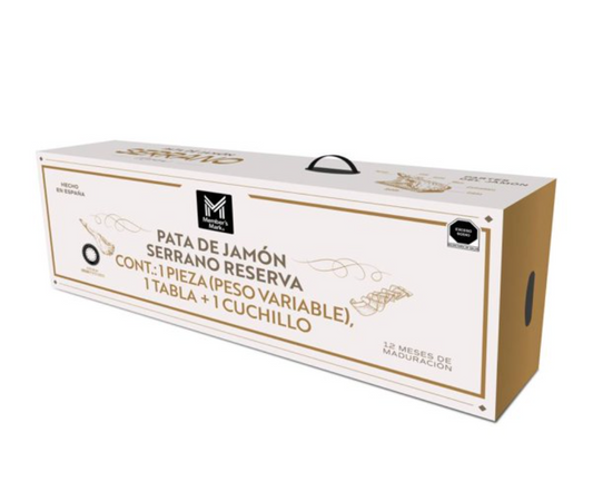 Pata de Jamón Serrano Member's Mark 12 Meses de Maduración 7-8 kg + Tabla y Cuchillo. - .
