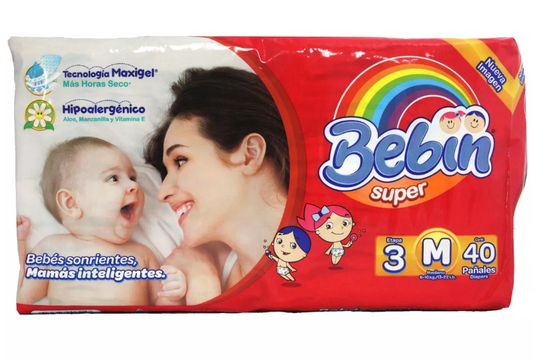Caja pañal Bebin Super talla mediana 4C/40P
