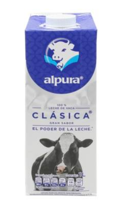 Media caja de leche Alpura Clásica azul 6P/1L - SCG