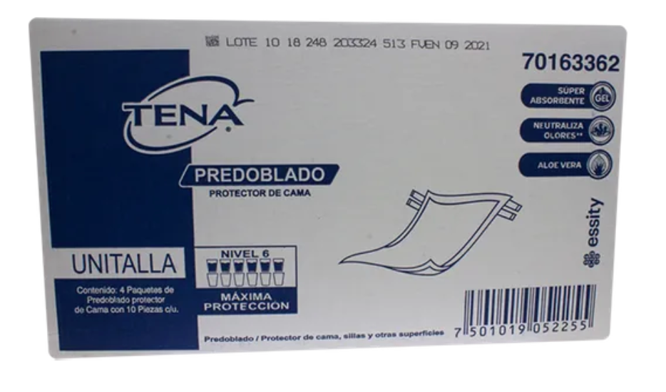 Protector De Cama Tena Predoblado 40P