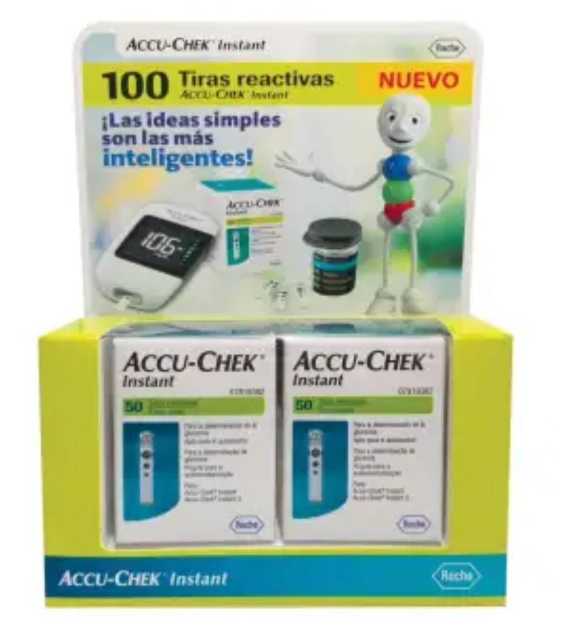 Tiras Reactivas Accu-Chek Instant 100 Pzas - .