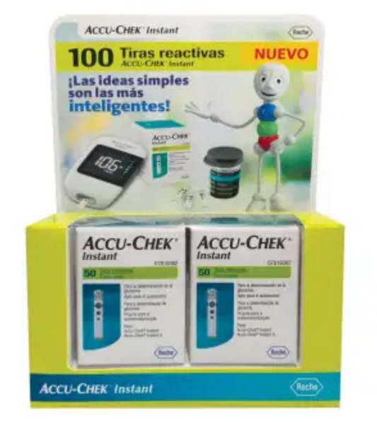 Tiras Reactivas Accu-Chek Instant 100 Pzas - .
