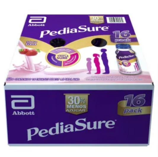 PediaSure Plus Abbott Sabor Fresa 16 Pzas de 237 Ml - .