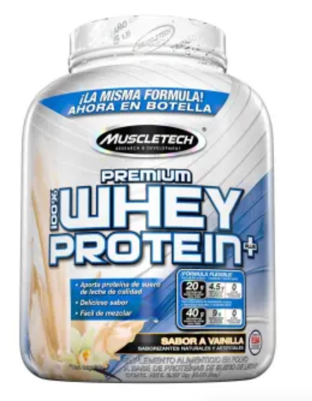 Suplemento Alimenticio Muscletech Whey Protein Plus Vainilla 2.27 Kg - .