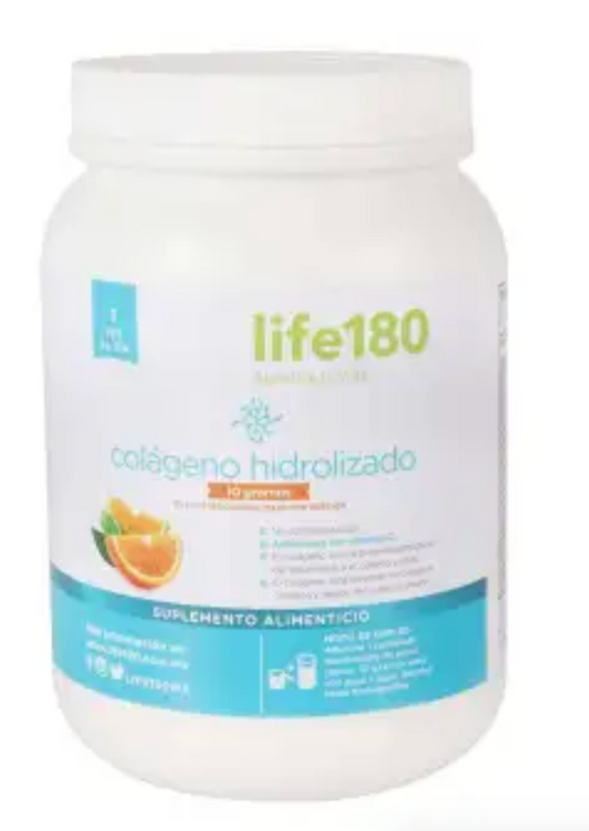 Colágeno Hidrolizado Life 180 en Polvo Sabor Naranja 450G - .