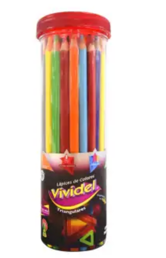 Lápices de Colores Vinci Vividel Triangulares 45P - .