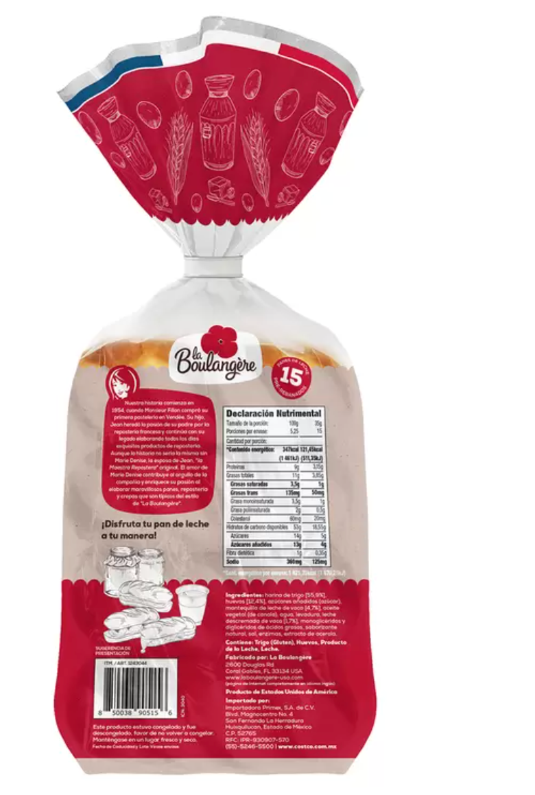 La Boulangere Pan de Leche Brioche 525 gr -  KOZ