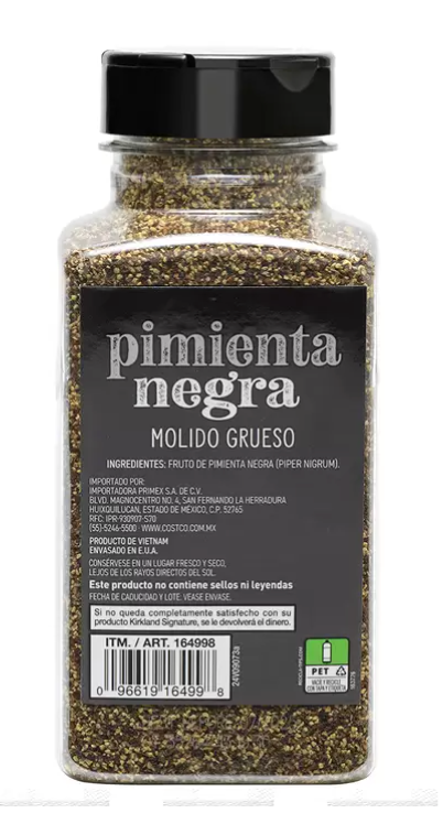 Kirkland Signature Pimienta Negra Molido Grueso 359 g - .