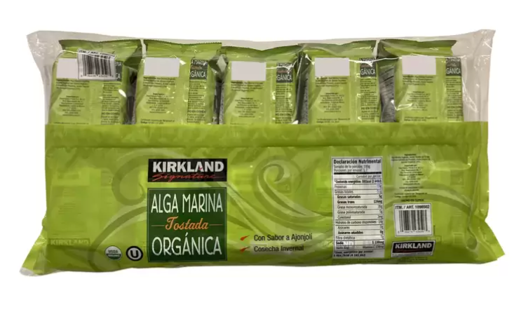 Kirkland Signature Alga Marina Orgánica 10 pzas de 17 g - .