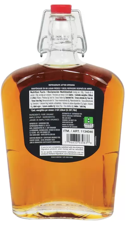 Kirkland Signature Jarabe de Maple Orgánico 740 ml - .