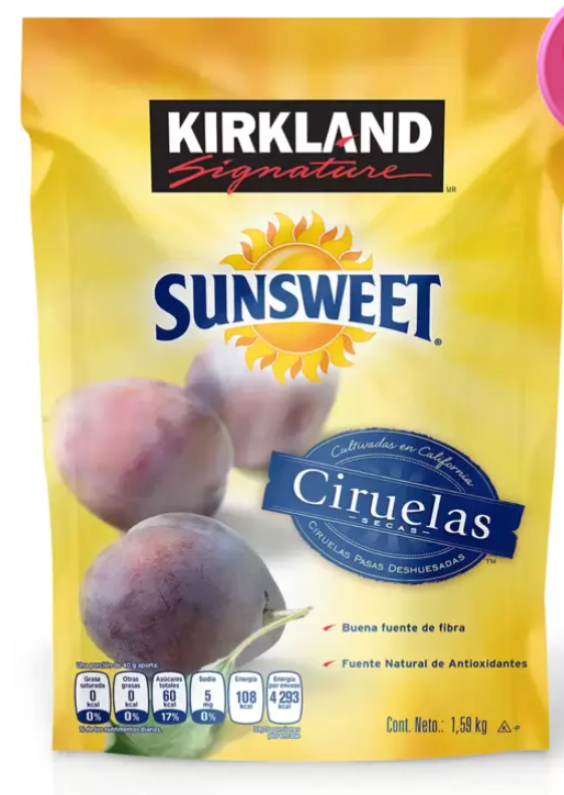 Kirkland Signature Sunsweet Ciruelas Pasas Deshuesadas 1.59 kg - .