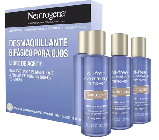 Neutrogena Desmaquillante Bifásico de ojos 3 pzas de 162 ml - .