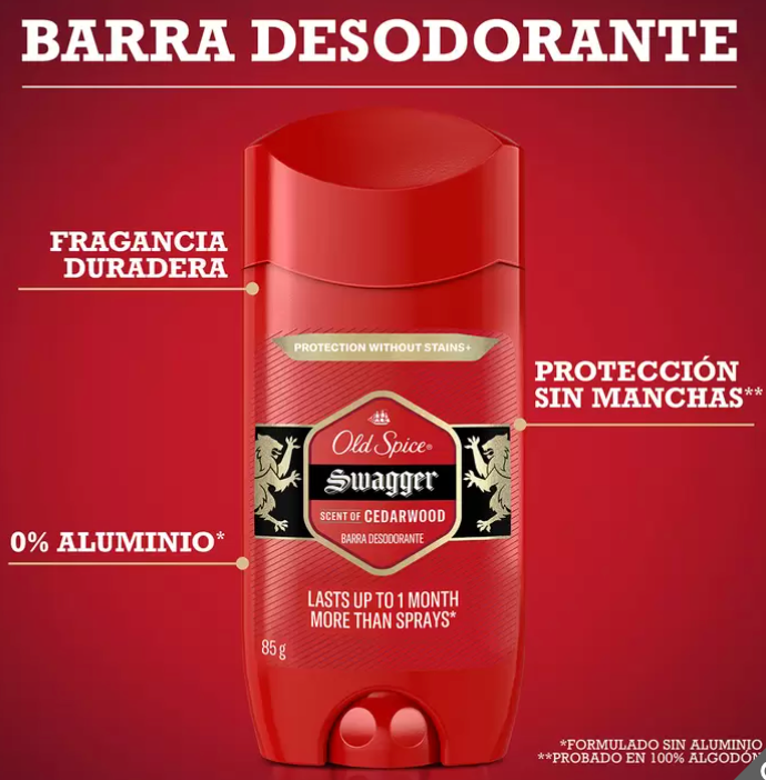 Old Spice Swagger Desodorante en Barra 4 pzas de 85 grs - .