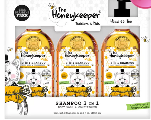 The Honeykeeper Shampoo 3 en 1 con miel 3 pzas de 700 ml - .