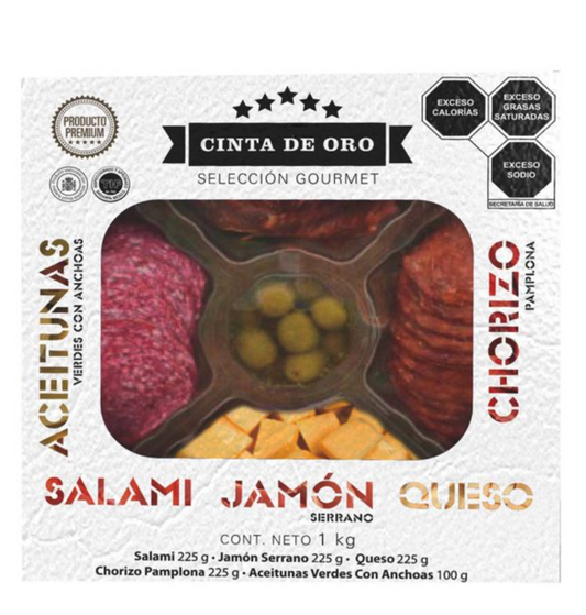 Charola de Carnes Frías y Queso Cinta de Oro 1 kg - .