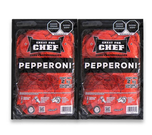 Pepperoni Great For Chef 2 piezas de 1 Kg - .