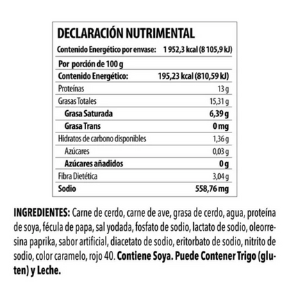 Pepperoni Great For Chef 2 piezas de 1 Kg - .