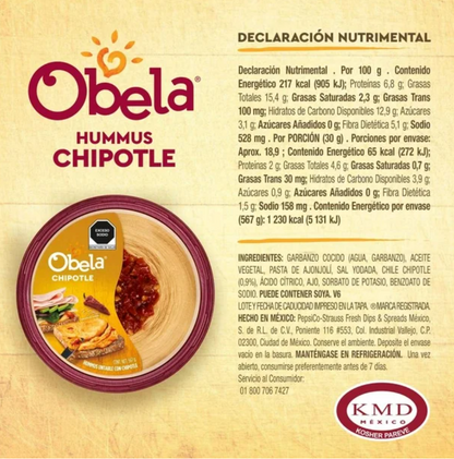 Hummus Obela Chipotle 567 gr - .