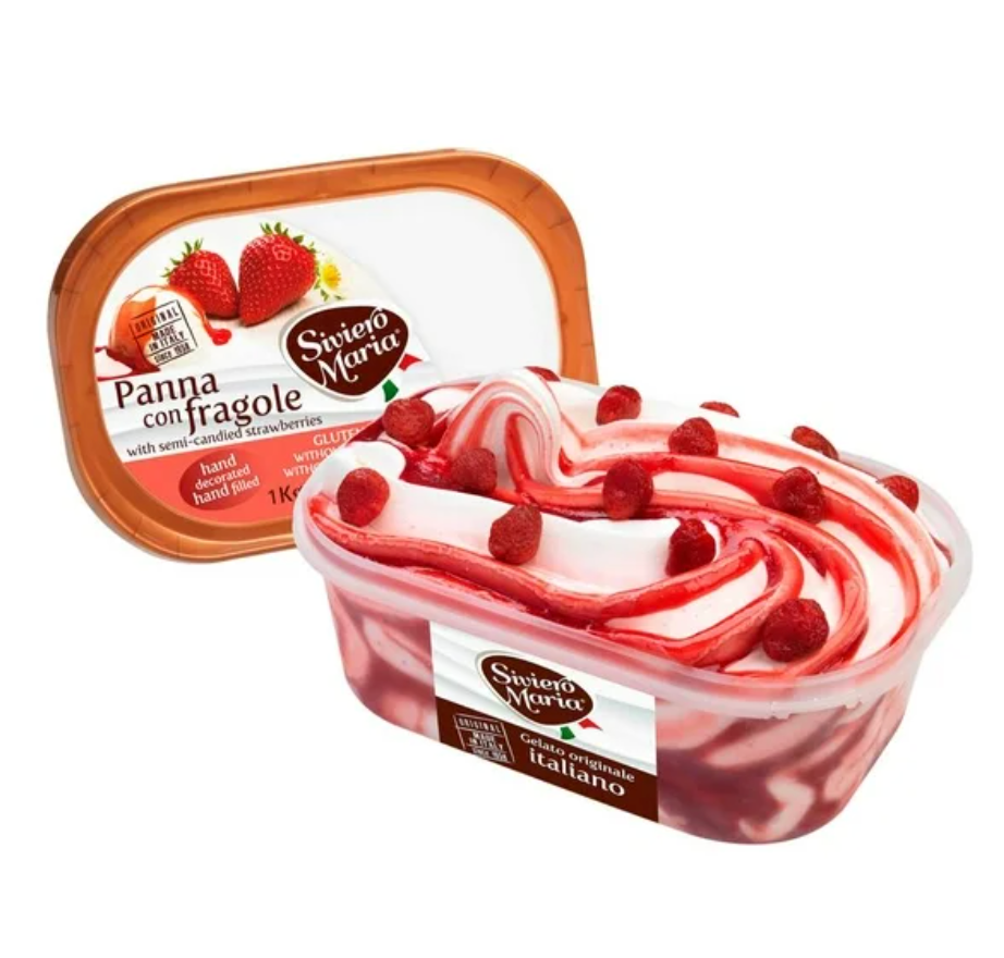 Helado Crema Siviero Maria Crema con Fresa 2 L - .