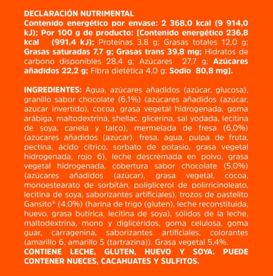 Helado Gansito Marinela 2 l - .