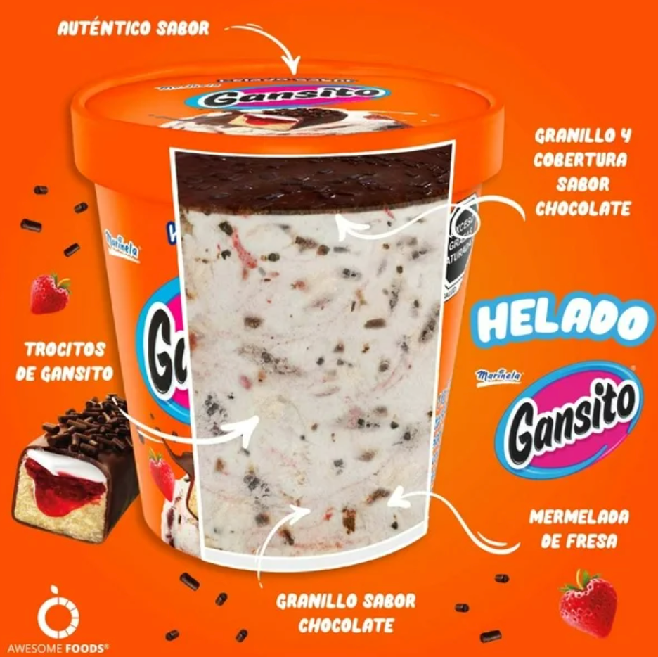 Helado Gansito Marinela 2 l - .