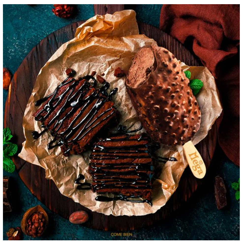 Mini Paletas Heladas Mega sabor Brownie 12 pzas - .