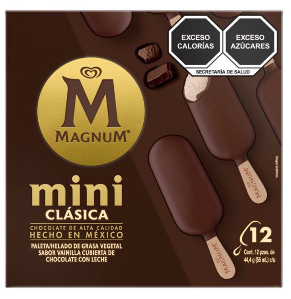 Paleta Magnum Clásica 12 pzas de 55 ml c/u - .
