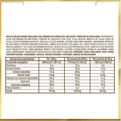 Paleta de Helado Ferrero Rocher 8 pzas de 50 g - .