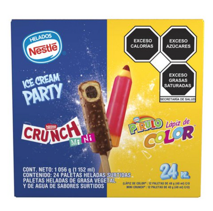 Paletas Heladas Nestlé Crunch + Pirulo Multipack 24 pzas - .