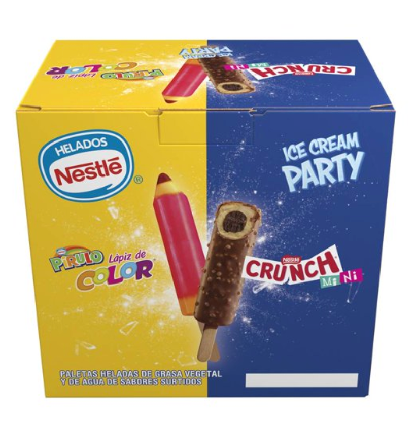 Paletas Heladas Nestlé Crunch + Pirulo Multipack 24 pzas - .