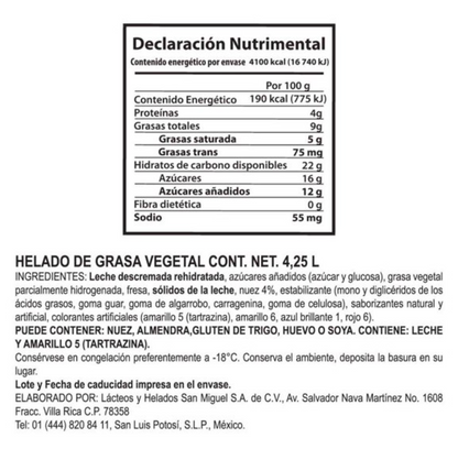 Helado SanMy Sabor Nuez 4,25 l - .