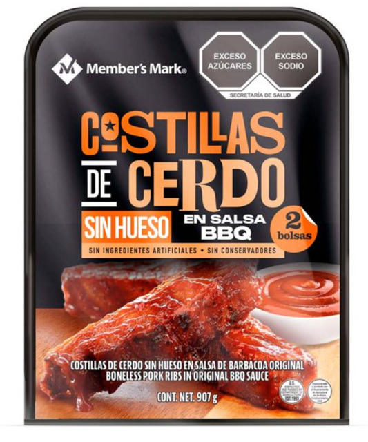 Costillas de Cerdo sin Hueso Member's Mark en Salsa BBQ 907 g - .