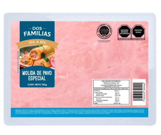 Molida de Pavo Dos familias 700 g - .