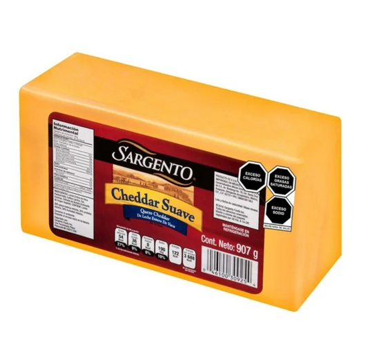 Queso Cheddar Sargento Suave 907 g - .