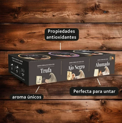 Queso Crema de Oveja Vega Sotuelamos Trufa, Ajo Negro y Ahumado 375 g - .