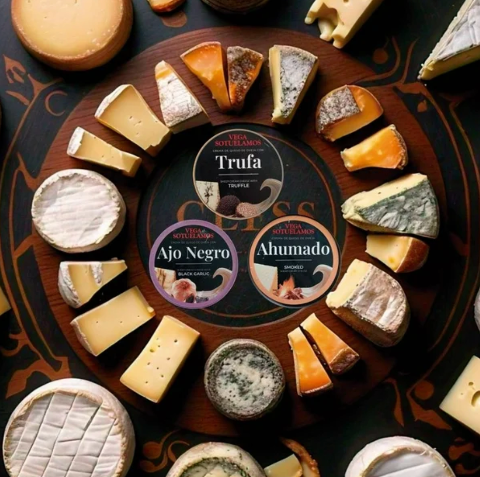 Queso Crema de Oveja Vega Sotuelamos Trufa, Ajo Negro y Ahumado 375 g - .