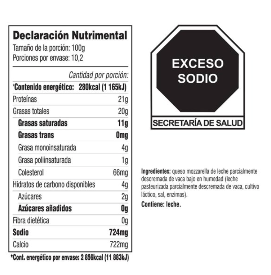 Queso Mozzarella en Hebras Frigo 1.02 kg - .