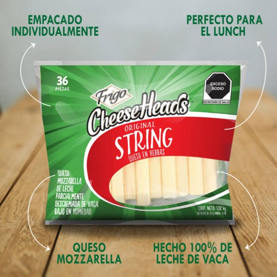 Queso Mozzarella en Hebras Frigo 1.02 kg - .