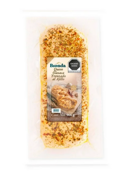 Trenza de Queso Oaxaca Bionda Al Ajillo 908 g - .