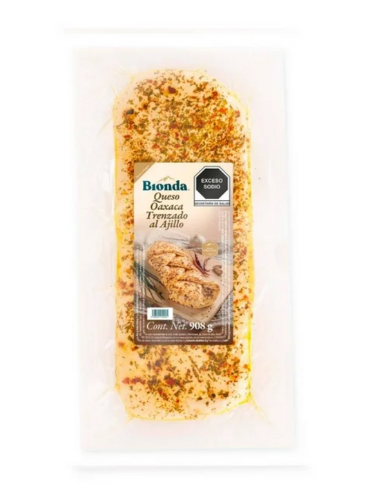 Trenza de Queso Oaxaca Bionda Al Ajillo 908 g - .