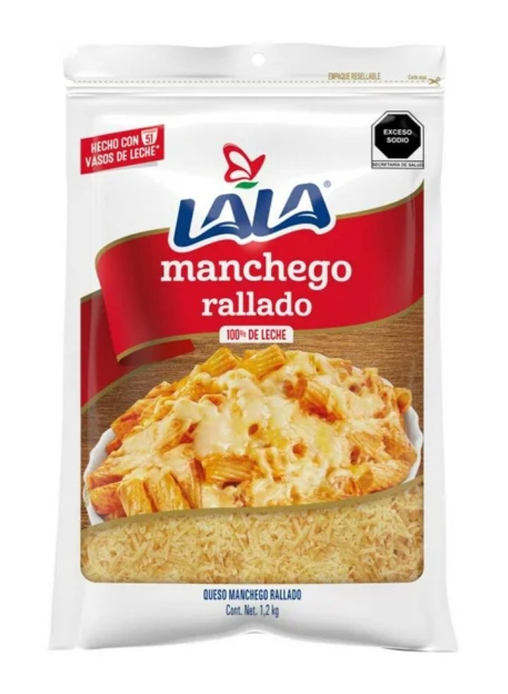 Queso Manchego Lala Rallado 1.2 kg - .