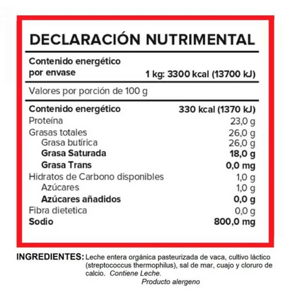 Queso Manchego Orgánico Bové 1 Kg - .