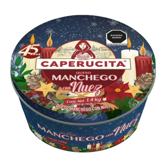 Queso tipo Manchego Caperucita Con Nuez 1.4 kg - .